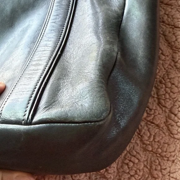 Vintage Coach Leather Tote Bag Black Large Shoulder Bag Classic Everyday Purse - Picture 15 of 17